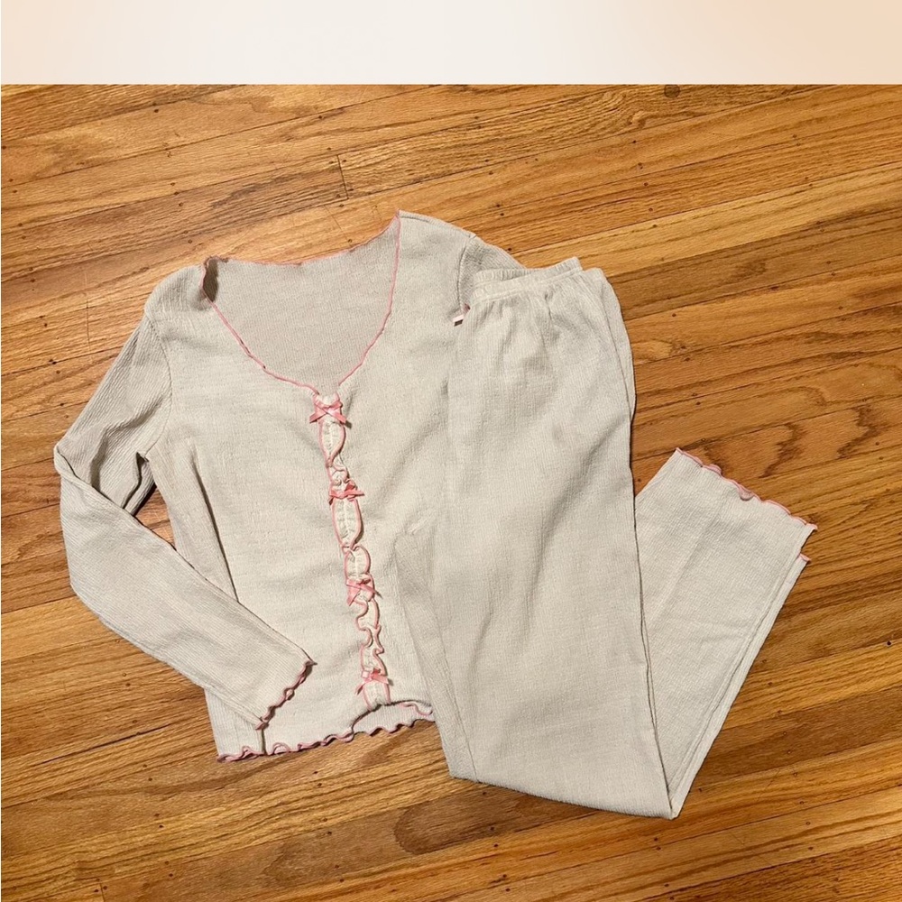 Cream and Pink Pajama Set